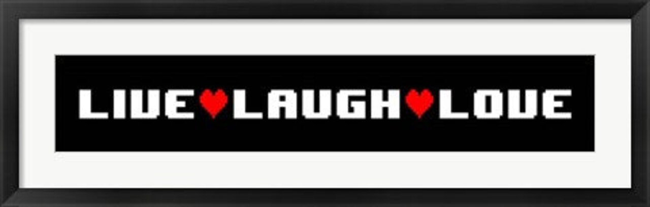 Framed Art Live Laugh Love - Black Panoramic Wall Decor 18x24 Artwork